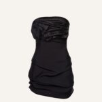 STRAPLESS RUCHED MINI DRESS