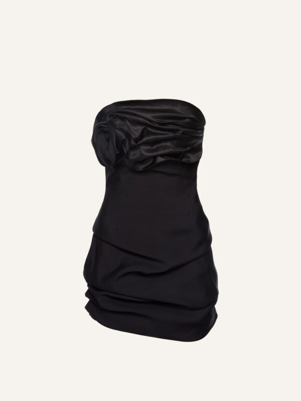 STRAPLESS RUCHED MINI DRESS