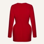 LONG SLEEVE FLORAL APPLIQUE MINI DRESS