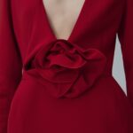 LONG SLEEVE FLORAL APPLIQUE MINI DRESS