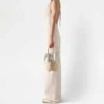 STRAW AND NAPPA BUCKET MINI BAG
