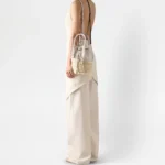 STRAW AND NAPPA BUCKET MINI BAG