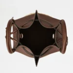 STRAW AND NAPPA BUCKET MINI BAG