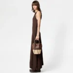 STRAW AND NAPPA BUCKET MINI BAG