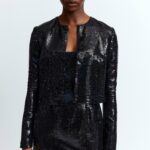 KIED CARDIGAN IN SEQUIN LINEN