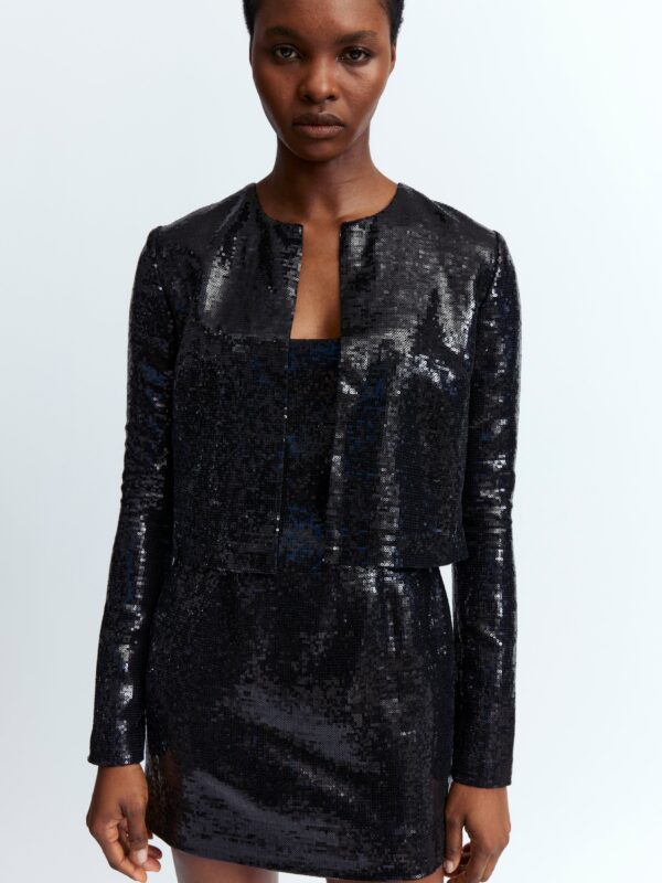 KIED CARDIGAN IN SEQUIN LINEN