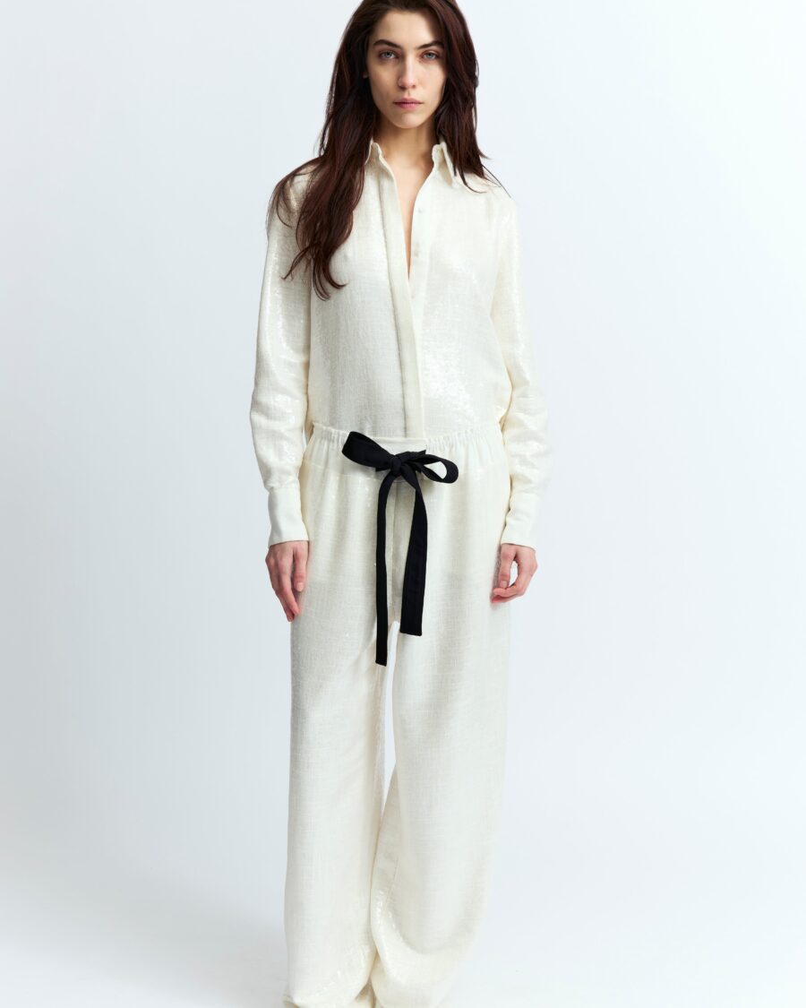 MARLEY SHIRT IN SEQUIN LINEN