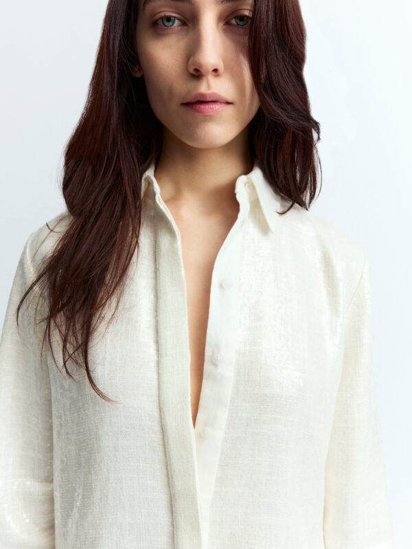 MARLEY SHIRT IN SEQUIN LINEN