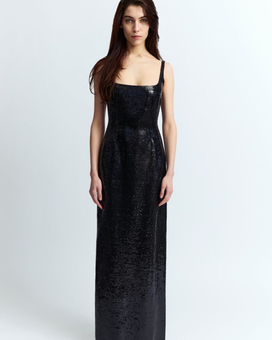 ELECTRA GOWN IN SEQUIN LINEN