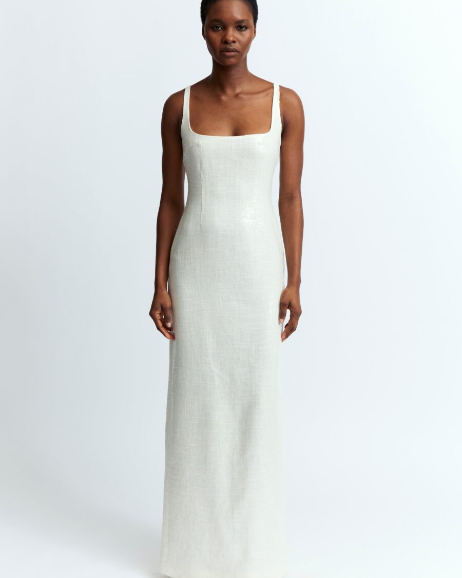 ELECTRA GOWN IN SEQUIN LINEN