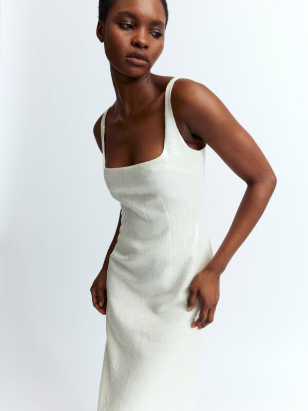 ELECTRA GOWN IN SEQUIN LINEN