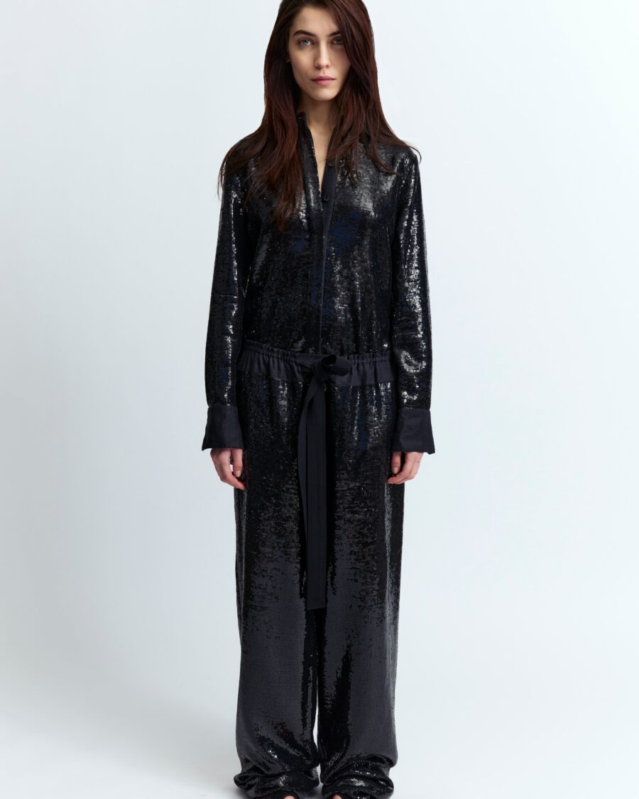 MARLEY SHIRT IN SEQUIN LINEN
