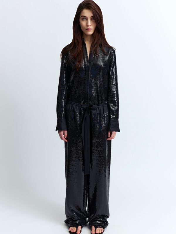 IMA TROUSERS IN LINEN SEQUIN