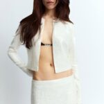 KIED CARDIGAN IN SEQUIN LINEN