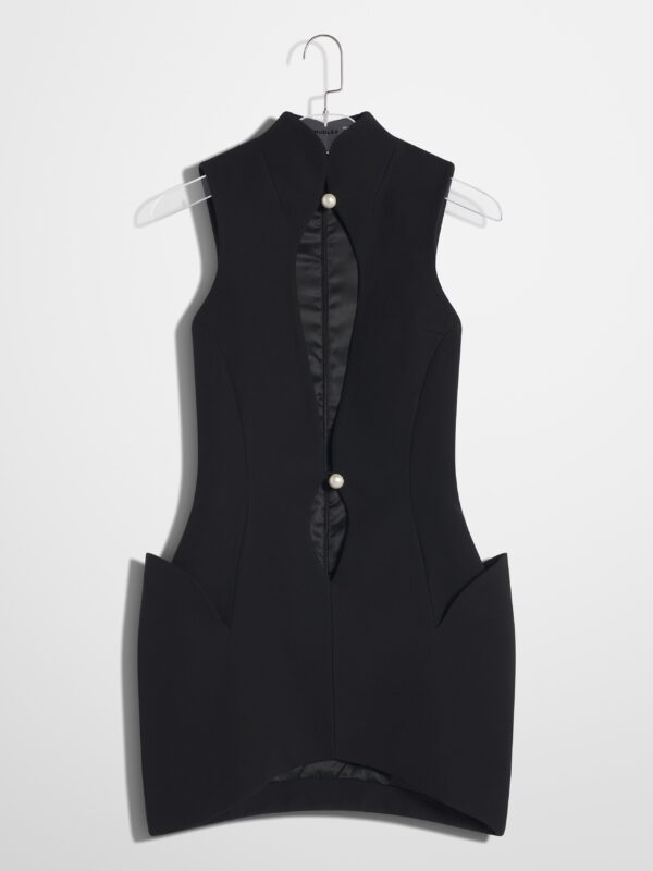 TAILORED OPEN NECKLINE MINI DRESS