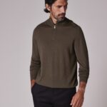 MERINO WOOL HALF ZIP SWEATER