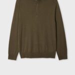 MERINO WOOL HALF ZIP SWEATER