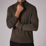 MERINO WOOL HALF ZIP SWEATER