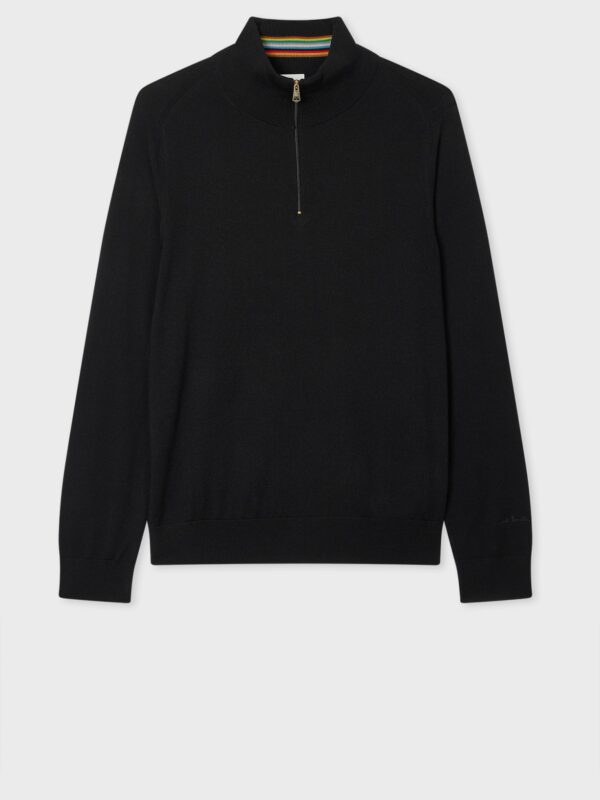 MERINO WOOL HALF ZIP SWEATER