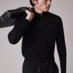 MERINO WOOL HALF ZIP SWEATER