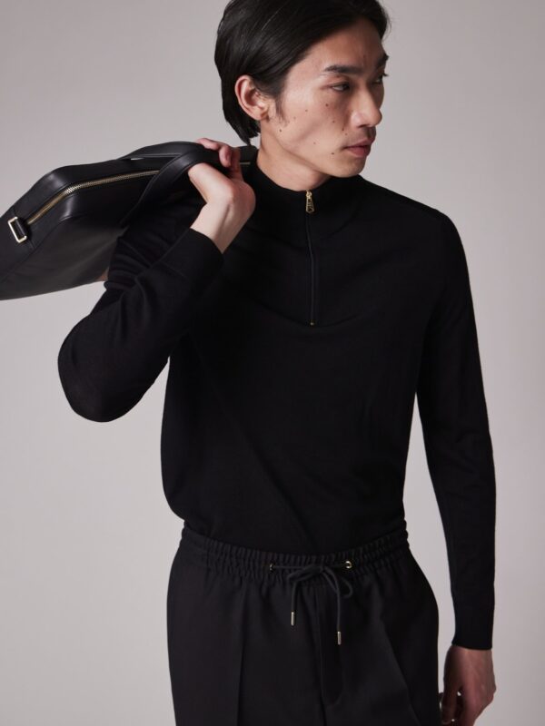 MERINO WOOL HALF ZIP SWEATER