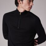 MERINO WOOL HALF ZIP SWEATER