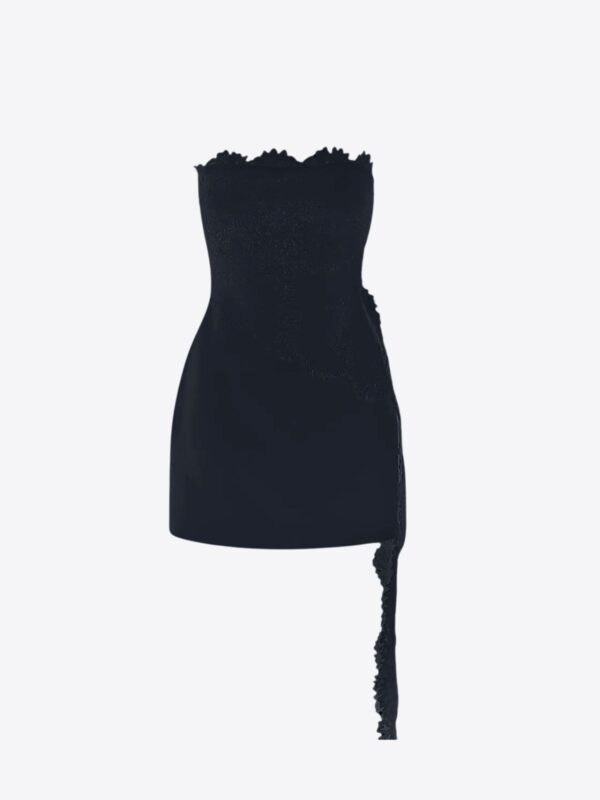 ASYMMETRIC LACE TOP MINI DRESS
