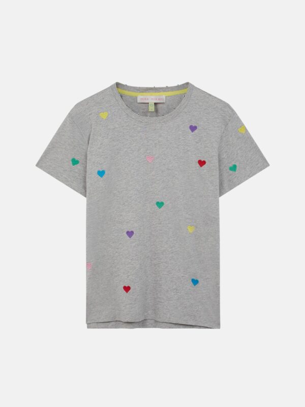 EMBROIDERED HEARTS TEE