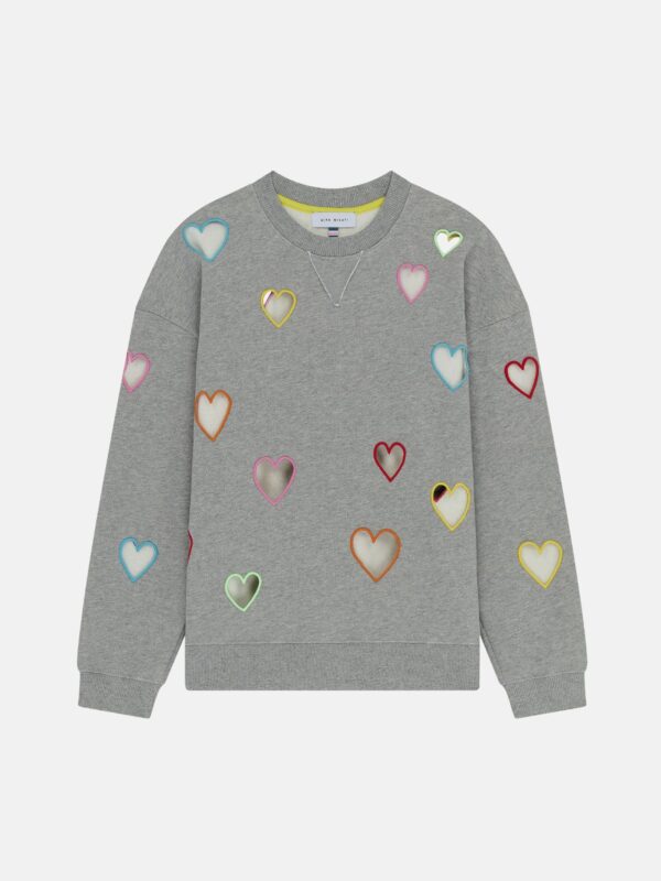 CUT OUT HEARTS SWEATSHIRT