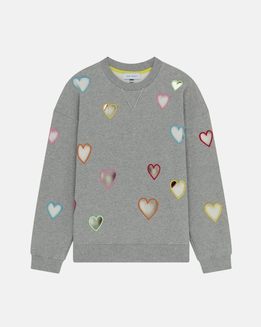 CUT OUT HEARTS SWEATSHIRT