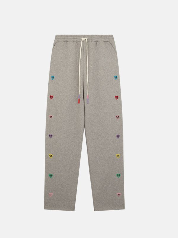 EMBROIDERED HEART CUTOUT JOGGING