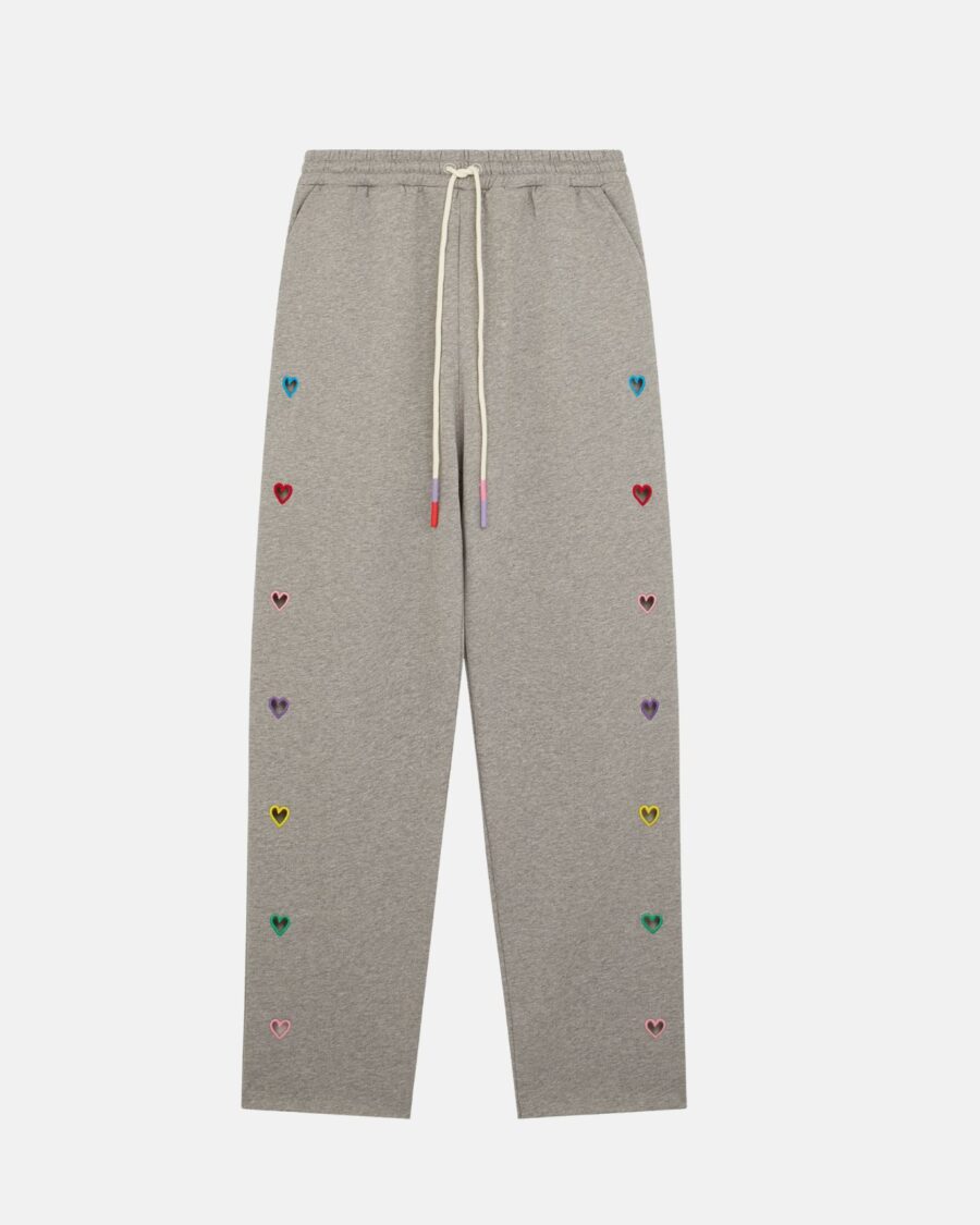 EMBROIDERED HEART CUTOUT JOGGING