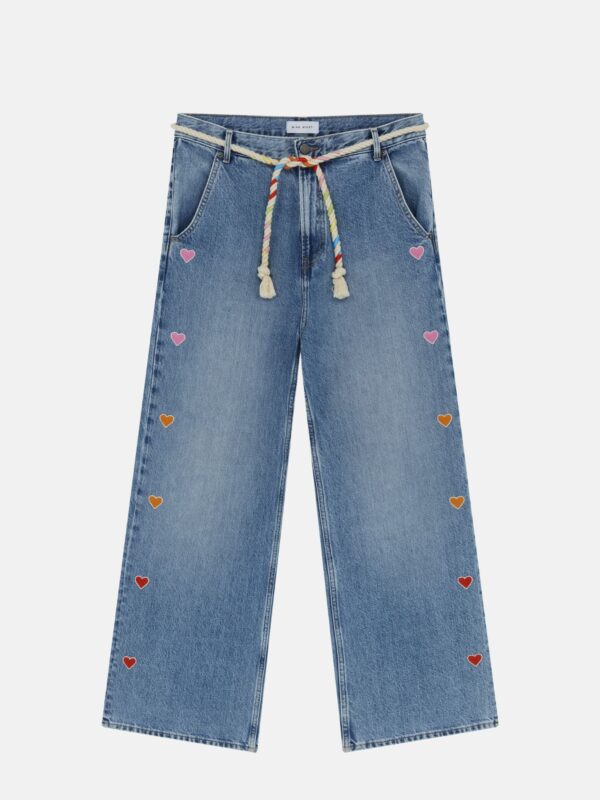 EMBROIDERED HEARTS JEANS