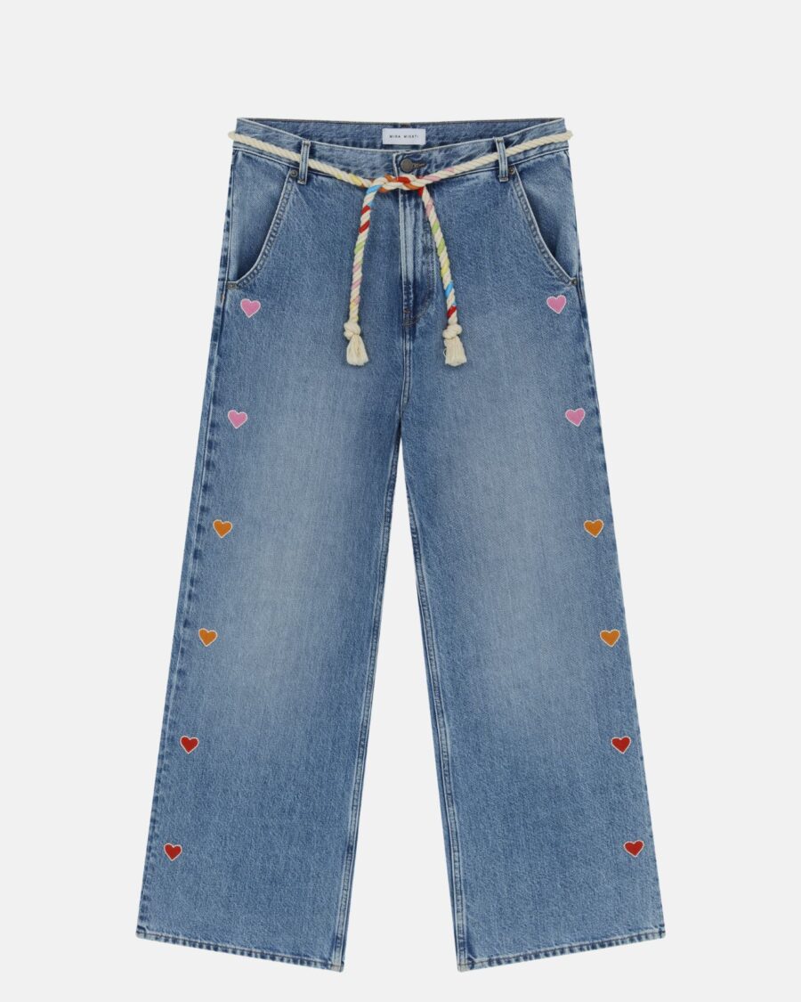 EMBROIDERED HEARTS JEANS