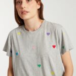 EMBROIDERED HEARTS TEE