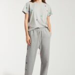 EMBROIDERED HEART CUTOUT JOGGING