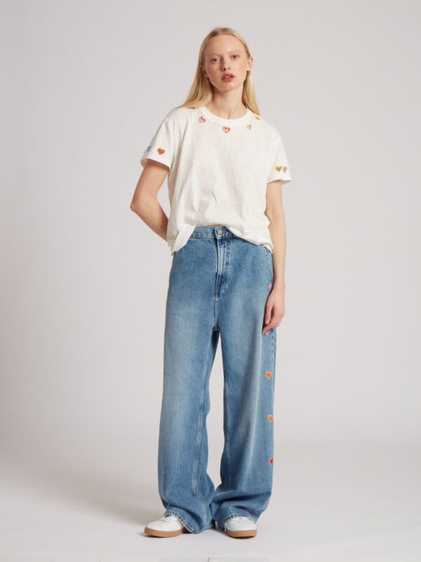 EMBROIDERED HEARTS JEANS