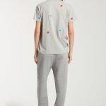 EMBROIDERED HEART CUTOUT JOGGING