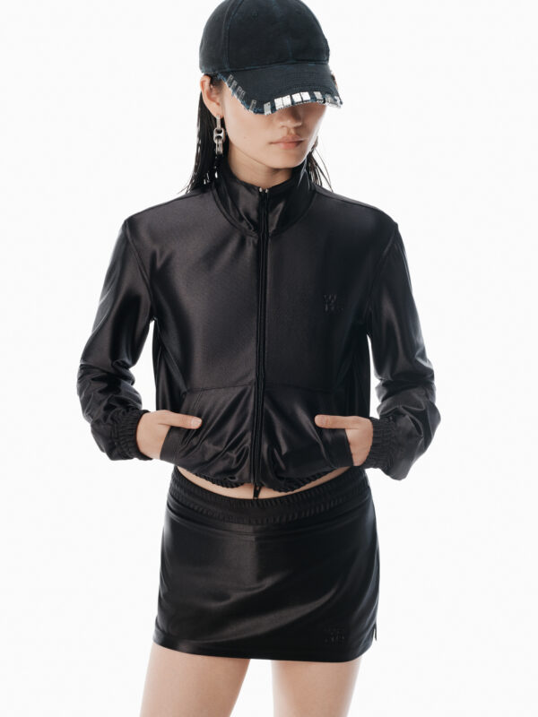 ZIP UP SATIN FAILLE JACKET