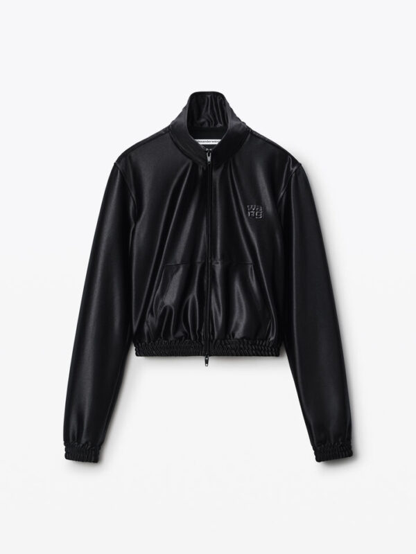 ZIP UP SATIN FAILLE JACKET