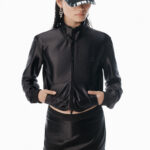 SATIN FAILLE LOGO MINI SKORT