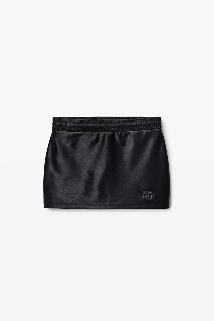 SATIN FAILLE LOGO MINI SKORT