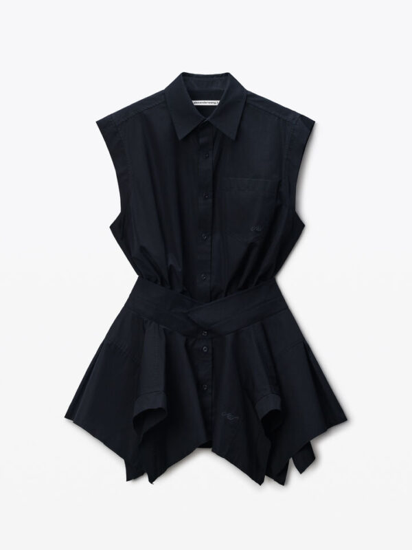 PRE STYLED COTTON SHIRT DRESS