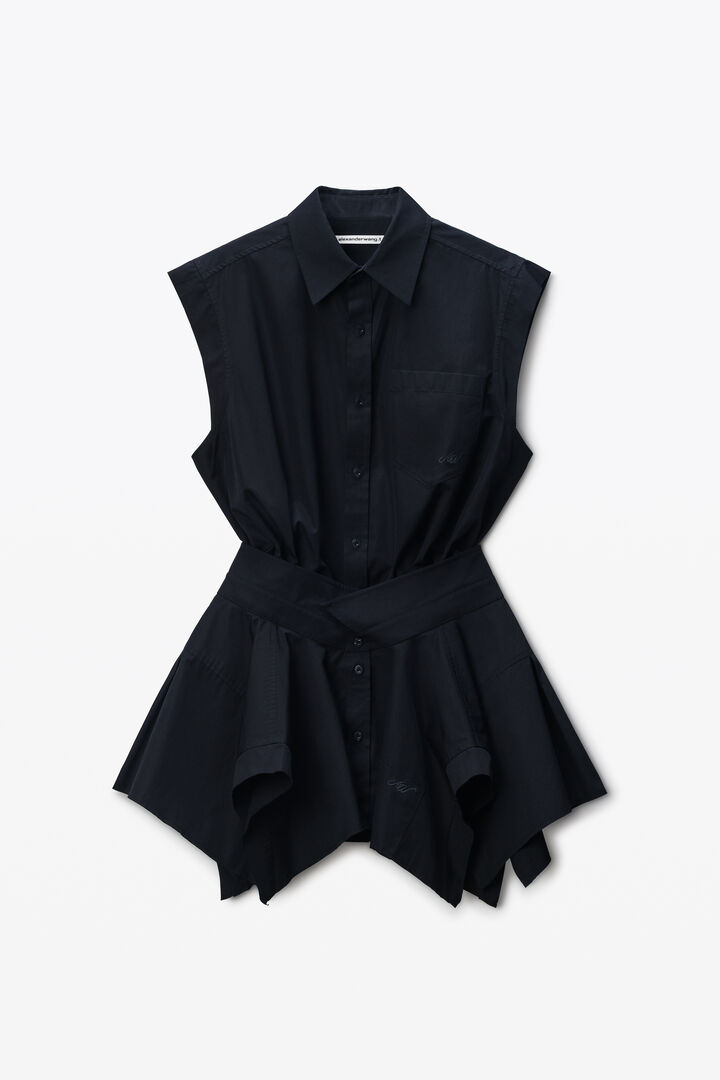 PRE STYLED COTTON SHIRT DRESS