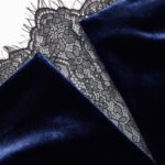 LACE INSERT VELVET GOWN