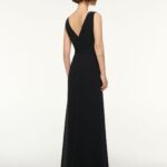 CRYSTAL NECKLINE MONOCHROME GOWN
