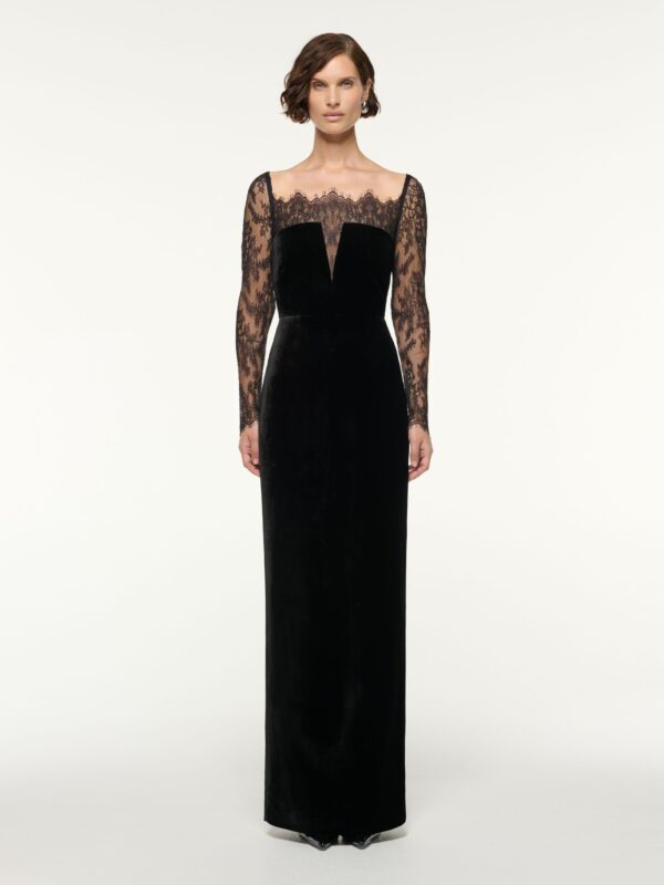LACE AND VELVET GOWN