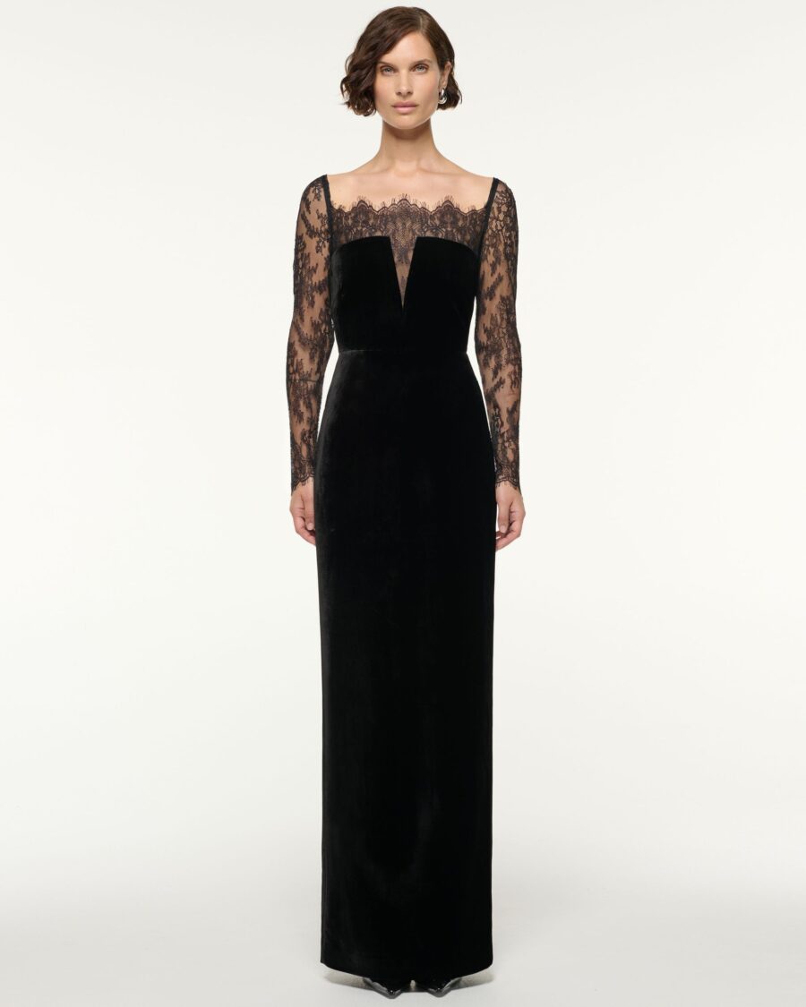 LACE AND VELVET GOWN