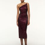 ASYMMETRICAL FOLD DIAMANTE DRESS