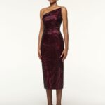 ASYMMETRICAL FOLD DIAMANTE DRESS